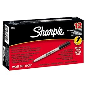 Sharpie Extra Fine Permanent Markers, 1 Box (12 Black Marker (35001))