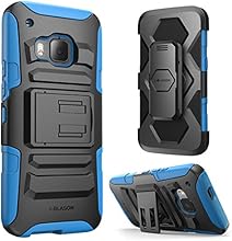 HTC One M9 Case ,i-Blason Prime [Kickstand] HTC One Hima H9 2015 Release [Heavy Duty] [Dual Layer] Combo Holster Cover case with [Locking Belt Swivel Clip] (Blue)