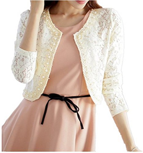 TOP OneWomen's Lace Shrug Bolero Cardigan Party Long Sleeve Floral