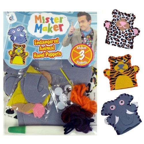 MISTER MAKER ENDANGERED ANIMAL HAND PUPPETS KIT CHILDREN CRAFT PLAY MISTER MAKER ENDANGERED ANIMAL HAND PUPPETS KIT CHILDREN CRAFT PLAY