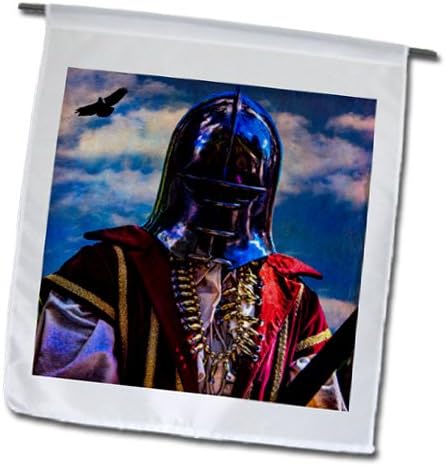 Chris Lord Humanoids - Man Iron Mask Knight Helmet - 18 x 27 inch Garden Flag (fl_123826_2)