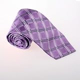 Purple Checkered Woven Silk Neckie Gift Box Set Medium Orchid Personalized Gift T8018