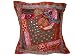 Vintage India Sari Patchwork Beaded Scarlet Throw Pillow Floor Cushion Covers 24 Inch