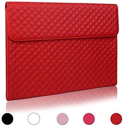Smith Sursee Diamond Foam Splash Carrying Case with Pu Leather Brief Case for All 13 inch Macbook Case(Red)