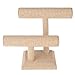 2-Tier Beige Woven Designer Series T-Bar Bracelet Watch Jewelry Stand Display