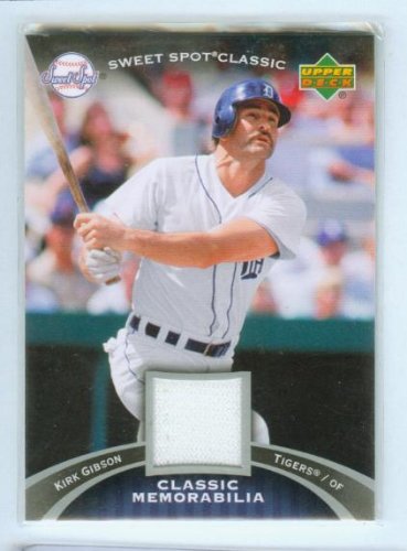Kirk Gibson Game Used / Worn Jersey Swatch 2007 Upper Deck Baseball Classic Memorabilia Card #CM-GI / Detroit Tigers / Los Angeles Dodgers