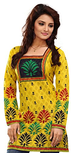 Indian Tunic Top Womens Kurti Printed Cotton Blouse India Clothes