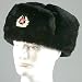 RUSSIAN HAT/SOVIET MILITARY HAT WITH EAR FLAPS (BLACK)/SHAPKA-USHANKA [Made in Moscow, Russia. Size: 59 (L). Material: faux fur with cotton lining. Cockade not included] [This genuine Russian winter hat with ear flaps, or ushanka (officer's hat), is brand new and comes straight from a military factory. Pull down the ear flaps or tie them on top of the hat. The black faux fur is made from high-quality fibers. This men's hat is an elegant choice for city and business wear. When skiing, or in the country, lower the fur ear flaps for extra warmth. With the flaps up or down, it is a stylish, well-tailored, authentic accessory. Warm, fashionable, and an excellent value]