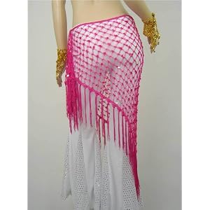 Bellyqueen: Rose-red V-shaped Shawl or Hip Scarf