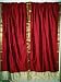 2 Candy Apple Red with Golden Artsilk Sari Curtains Panel India 96"