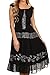 Sakkas Monica Boho Smocked Waist Sleeveless Mid-Length Embroidered Batik Dress