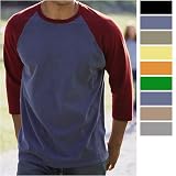 Pigment-Dyed 3/4 Sleeve Baseball Jersey