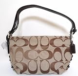 Authentic Coach Signature East West Duffle Shoulder Handbag 15068 Khaki/Mahogany