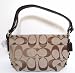 Authentic Coach Signature East West Duffle Shoulder Handbag 15068 Khaki/Mahogany