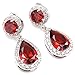 FC White Gold GP CZ Red Waterdrop Color Crystal Women Girl Dangle Tear Drop Earrings