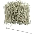 250 Hat Eye Pins White Loop Bead Earring Findings 21 Gauge