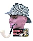 Sherlock Holmes Detective Cap and Smoking Pipe Costume Accessory