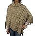 Women's Turtleneck Pullover Poncho | Elegant Knitted Sweater