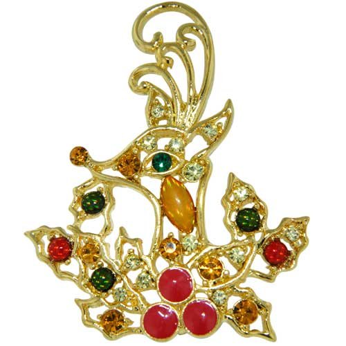 Christmas Reindeer Animal Brooches Pin