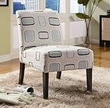 Accent Chair with Retro Square Pattern in Cappuccino Finish