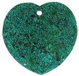 Chrysocolla Jasper 33mm Faceted Heart Pendant with 2mm Hole - Set of 3
