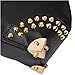 MG Collection Gothic Studded Doctor Style Convertible Top Handle Shoulder Handbag, Black, One Size