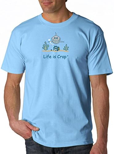 Life Is Crap - Scuba Shark-LightBlue-XL