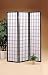 Japanese Style 3 Panel Black Framed Room Screen Divider