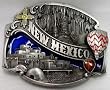 New Mexico 3-D Enamel Pewter Belt Buckle