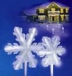 Set of 4 Pure White Frosted LED Lighted 3-D Snowflake Christmas Pathway Markers