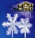 Set of 4 Pure White Frosted LED Lighted 3-D Snowflake Christmas Pathway Markers