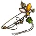 Acosta Brooches - Vintage Floral Vine & Leaf - Jeweled Butterfly Charm Safety Pin Brooch