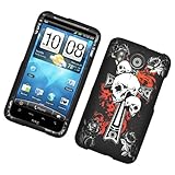 Black with Cross Skull Rubberized Snap on Hard Skin Shell Protector Cover C ....