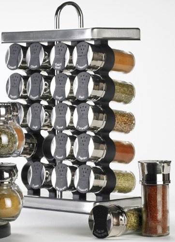 Olde Thompson 25-680 20-Jar Stainless-Steel Spice Rack with SpicesB0007P8K46 