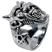 Fu Manchu Devil & Pentagrams Sterling Silver Ring