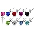 Frost� London Silver Swarovski crystal earrings - 8MM - bling bling!! - silver studs - made with over 140 Swarovski crystals - packed inside a lovely velvet pouche - Choose the colour & size from the menu below -CLEAR