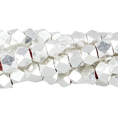 3mm Sterling Silver Plated Copper Bead Faceted Nugget