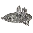 Hindu Gift: Lakshmi Ganesh Stick/Cone Incense and Diya Holder