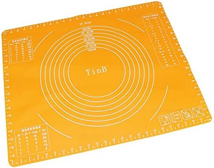 Luckmagic Large Pastry Fondant Silicone Work Rolling Baking Mat (50x40CM,Orange)