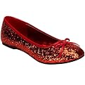 Glitter Star Flat Adult Shoes - Red