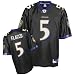 Joe Flacco Jersey: Reebok Black Replica #5 Baltimore Ravens Jersey - XX-Large