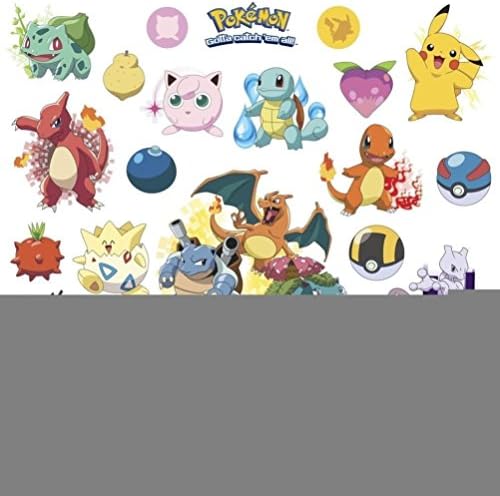 Defonia Pokemon Iconic 24 Wall Decals Room Decorations Pikachu Pokeball Decor Stickers