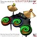 Alecias Swirl 01 Green Skin by WraptorSkinz fits Guitar Hero 4 World Tour Drum Set for Nintendo Wii, XBOX 360, PS2 & PS3 (DRUMS NOT INCLUDED)