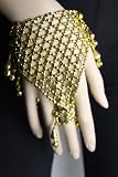 Handschmuck Sklavenarmband Bauchtanz Bollywood Schmuck Karneval Fasching Orient in gold Farbe