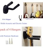 Top Stage GraK-Q4 Guitar Hangers Hooks Holders Wall Mount, 4-Pack