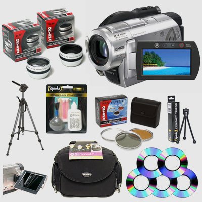 Sony DCR-DVD508 DVD Camcorder + Lenses + Filters + Pro Accessory Kit