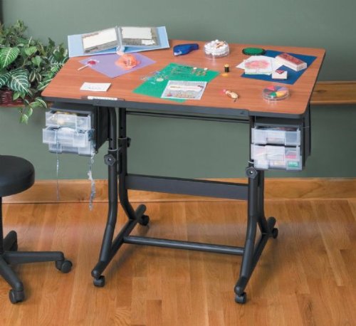 Alvin CraftMaster Art-Drawing-Hobby Table Color - Blk Base w/ Cherry Top