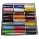 LIHAO High Tenacity Multi Colored 100% Spun Polyester Sewing Thread(Set of 24,24 Colors, 100 yards per piece)