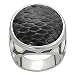 Silvertone Black Scaled Vinyl and Ivory Enamel Ring (Sizes 5 - 9 available)