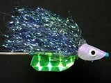 NEW FLIES Pearlescent Nuclee-r UVA Holographic & Glow in Dark Sinking Croc-Hide Head Tube & Trolling Boogie Fly #154